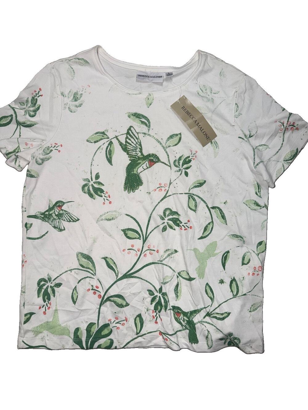 NWT REBECCA MALONE WOMENS HUMMINGBIRD GRAPHIC TEE (AR15)